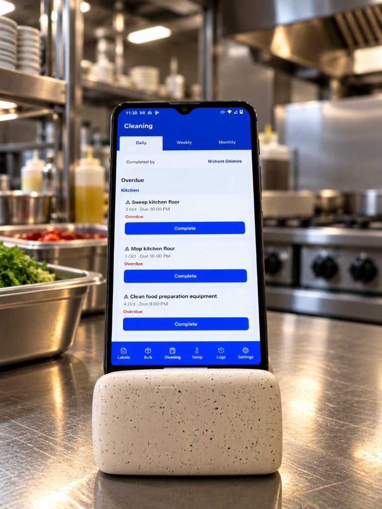 Cleaning tasks in the InstaLabel Android app